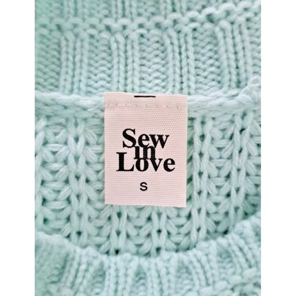 Sew In Love Sweater‎ Vest Size Small Mint Green Preppy  Cottage Core Grandma